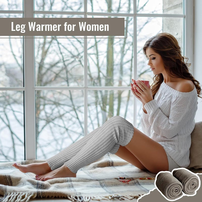 Pleneal Leg Warmers for Women - Leg Warmers 80s Ribbed Knitted Long Socks for Yoga Party Sports Fashion Accessories - Image 5